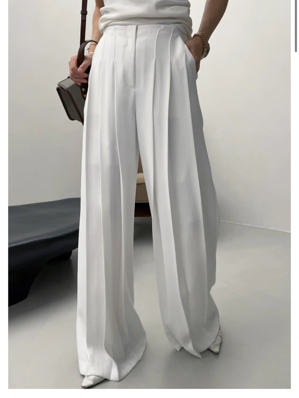 the Frankie Shop Dillon Pleated Wide Leg Pants